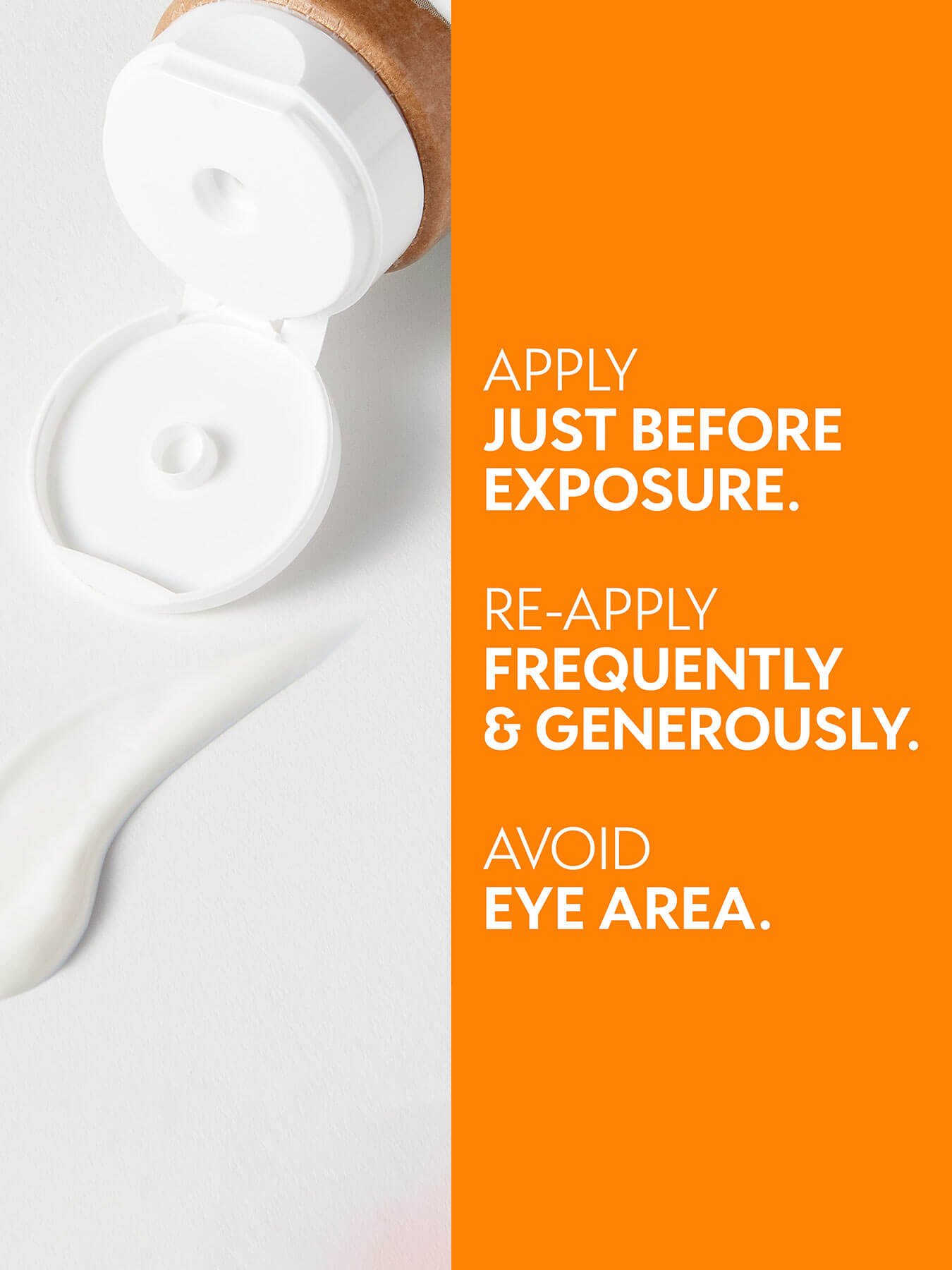 Ambre Solaire Super UV Anti Age product open with swatch of cream and list of instructions on orange background